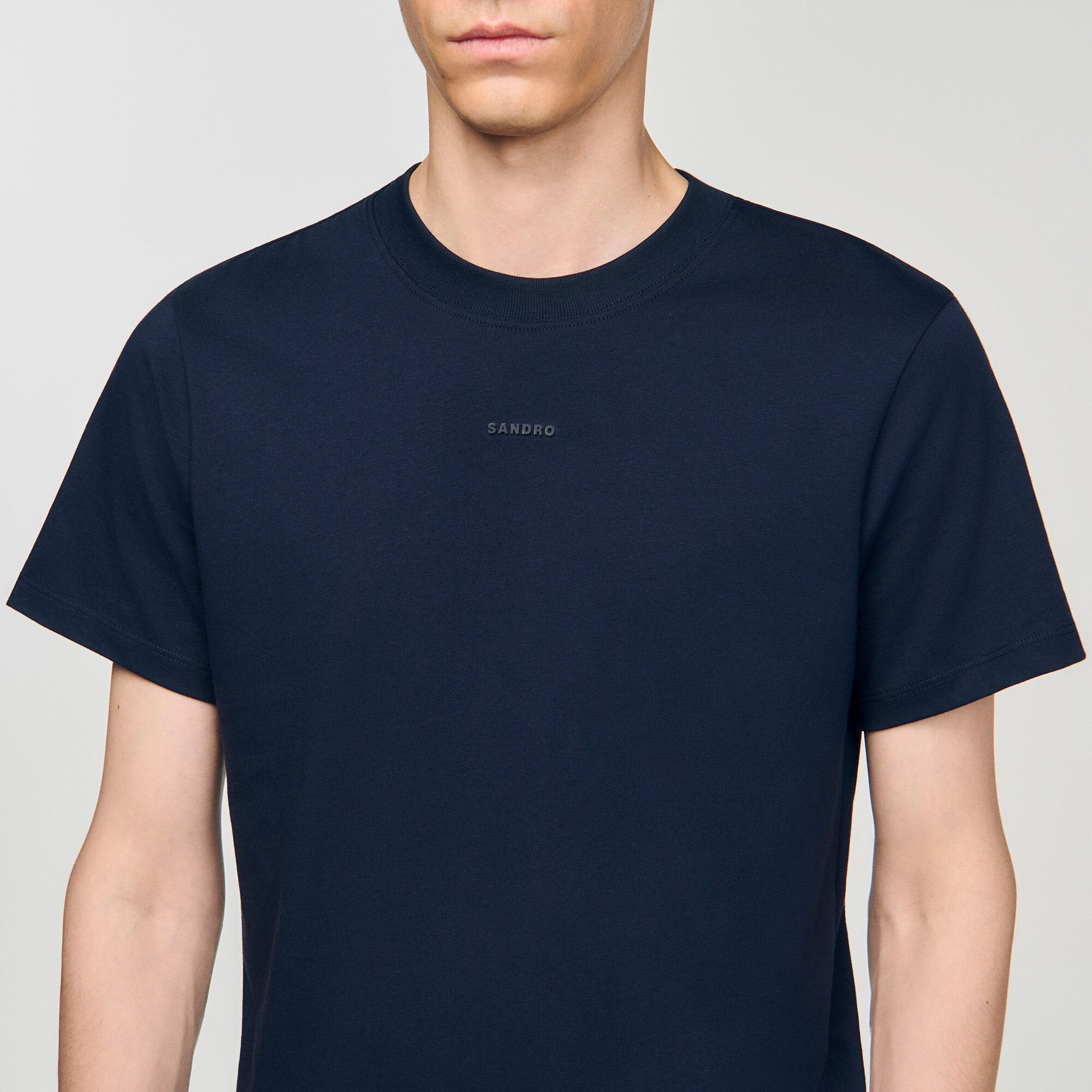 Sandro / Cotton T-shirt with logo Midnight Blue