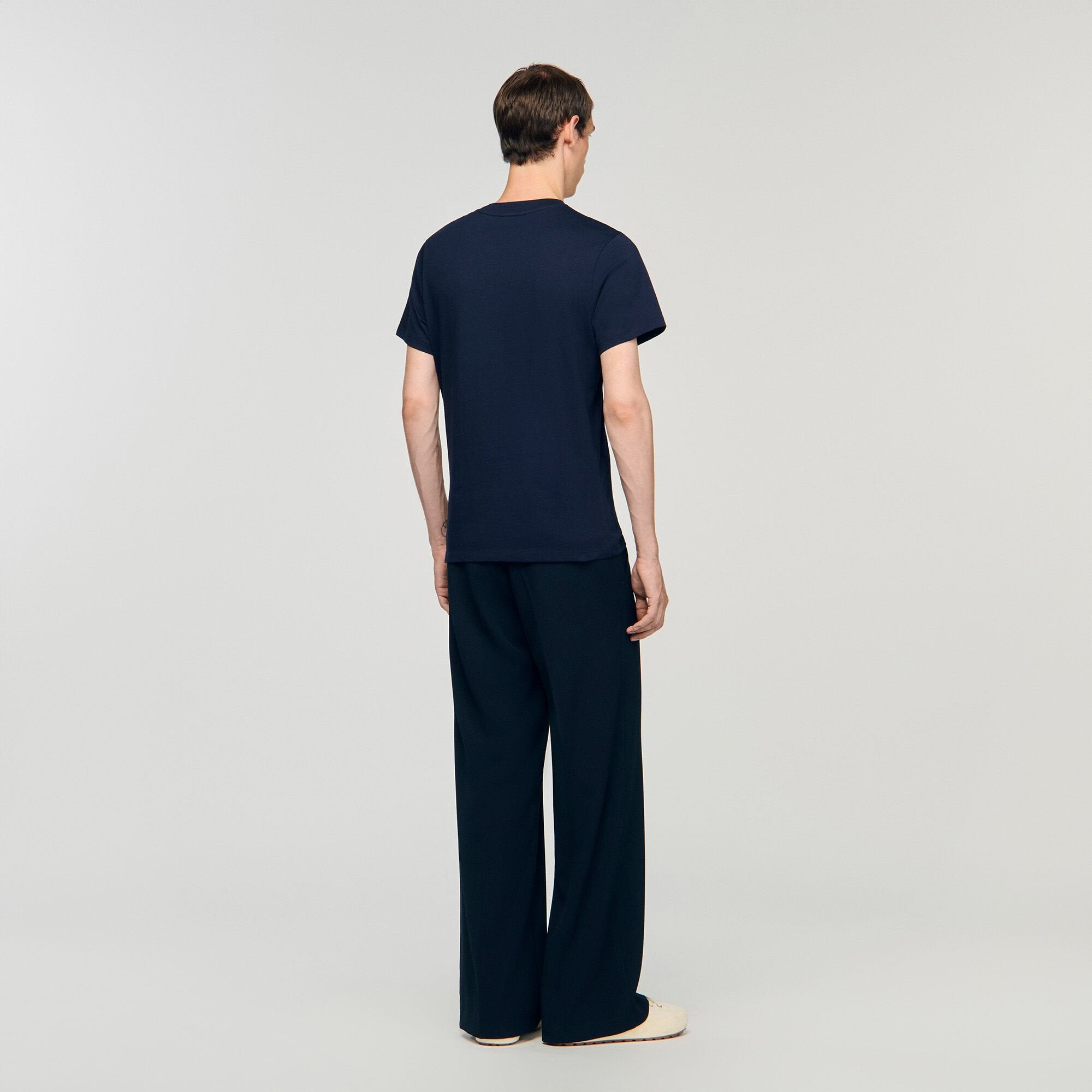 Sandro / Cotton T-shirt with logo Midnight Blue