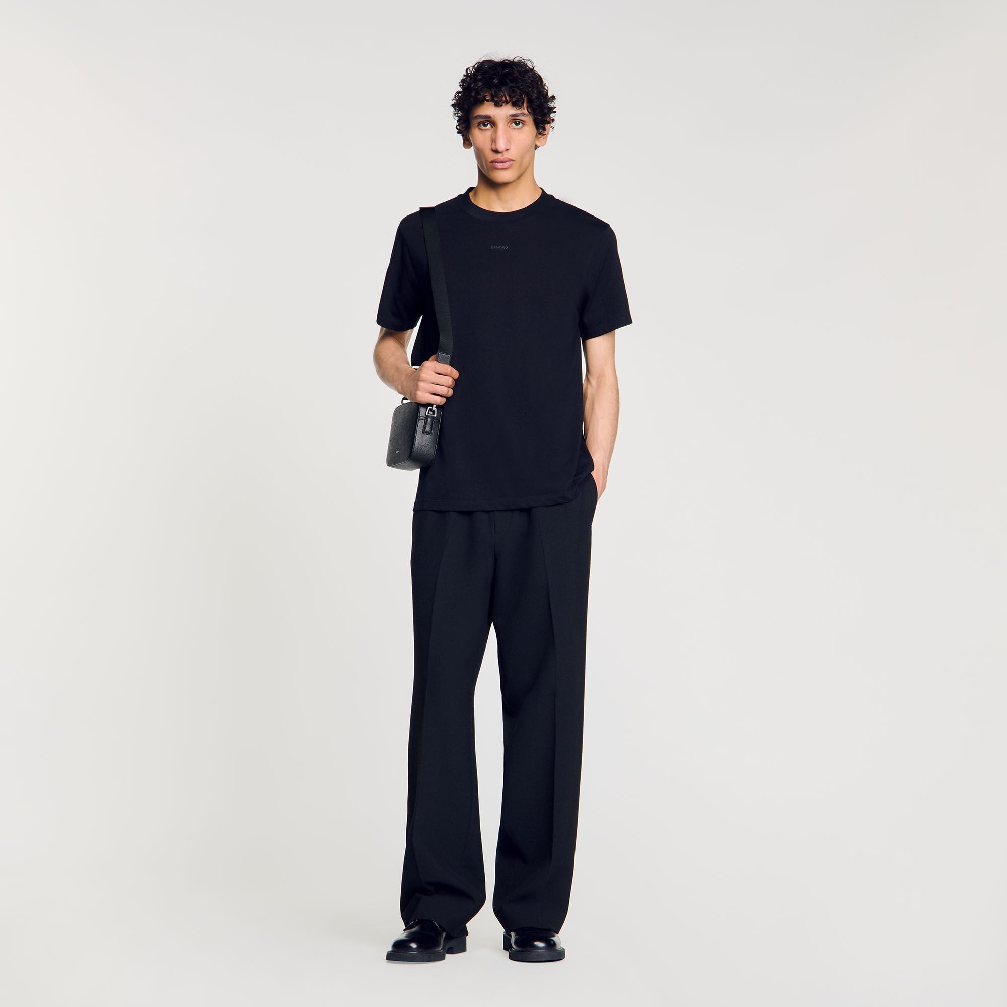 Sandro / Cotton T-shirt with logo Black