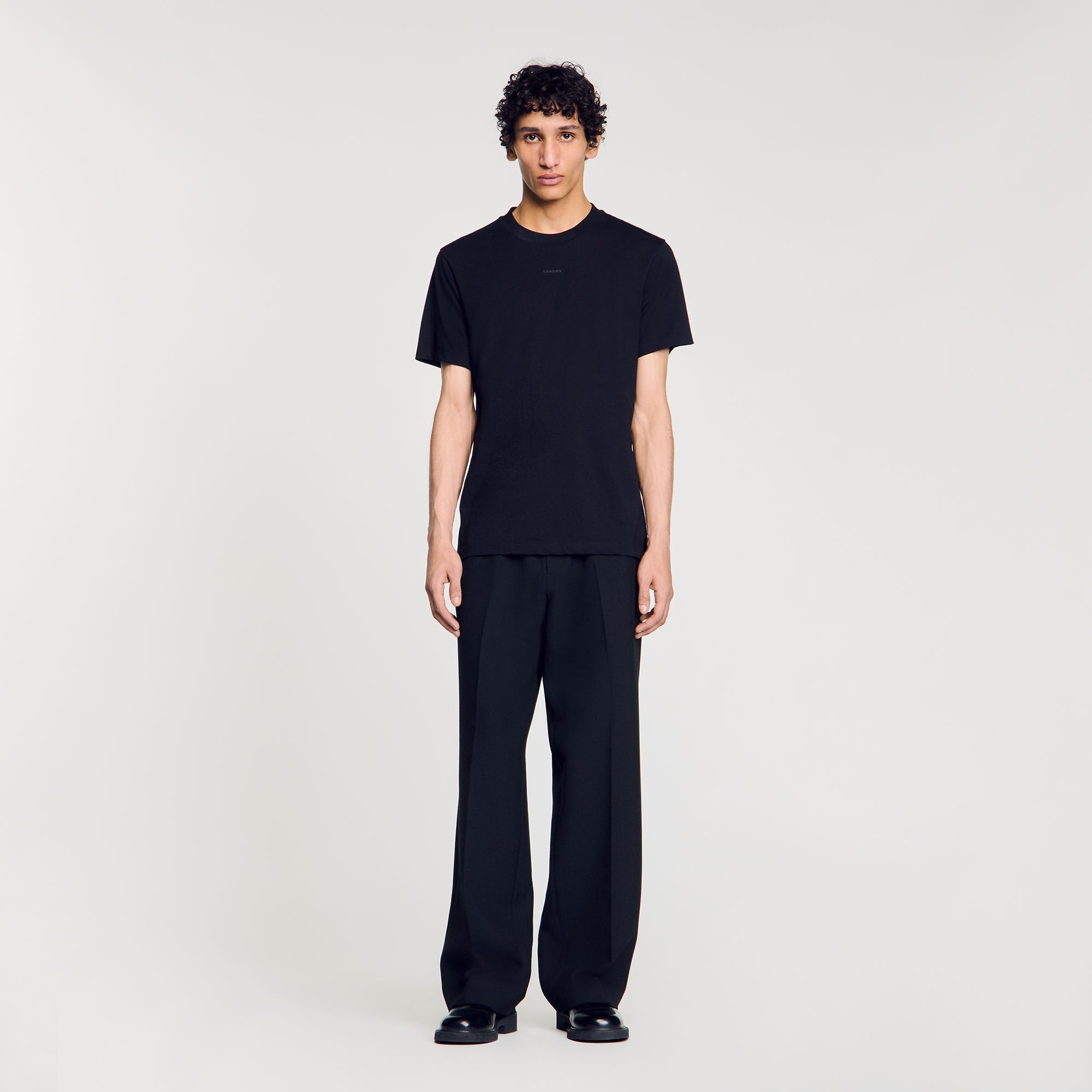 Sandro / Cotton T-shirt with logo Black