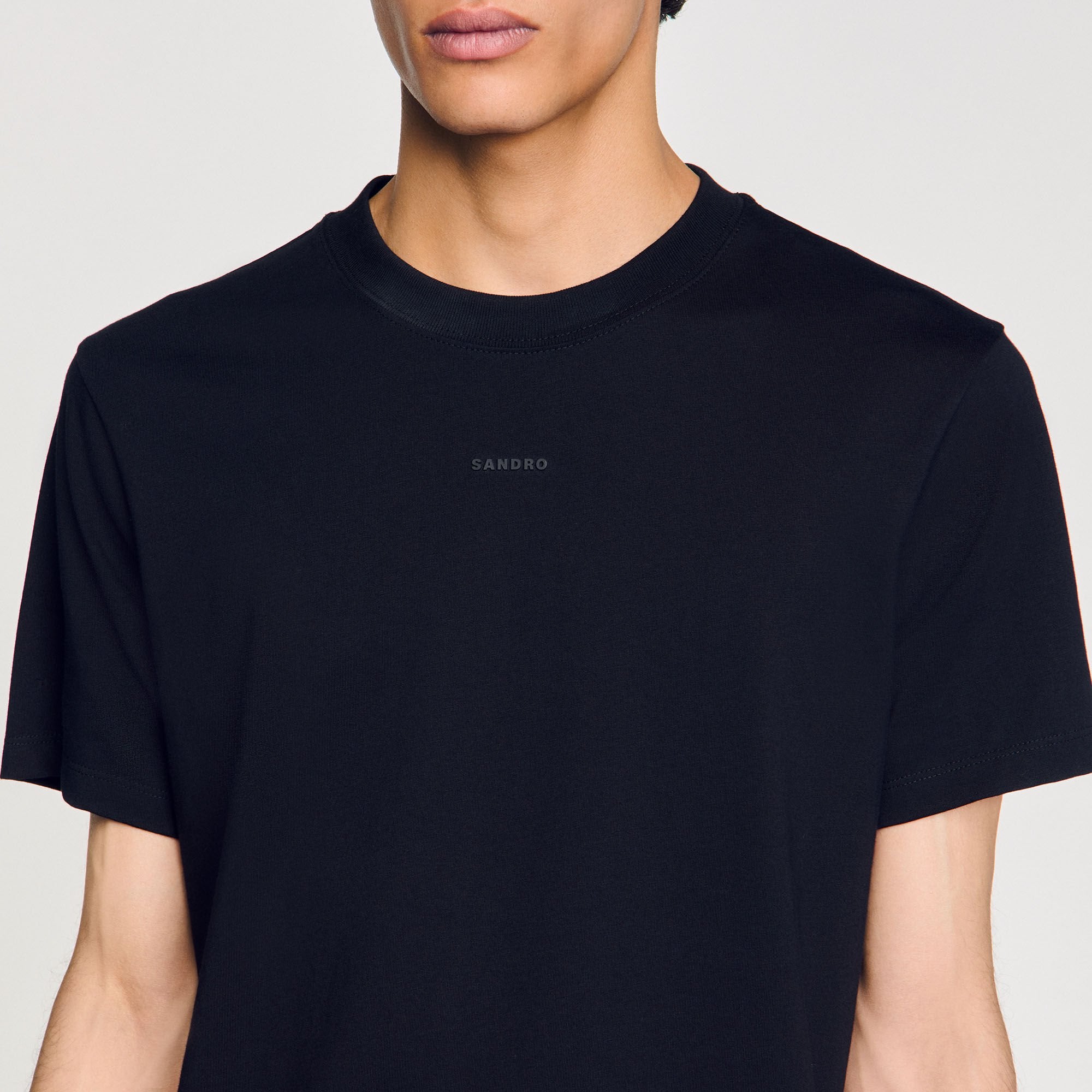 Sandro / Cotton T-shirt with logo Black