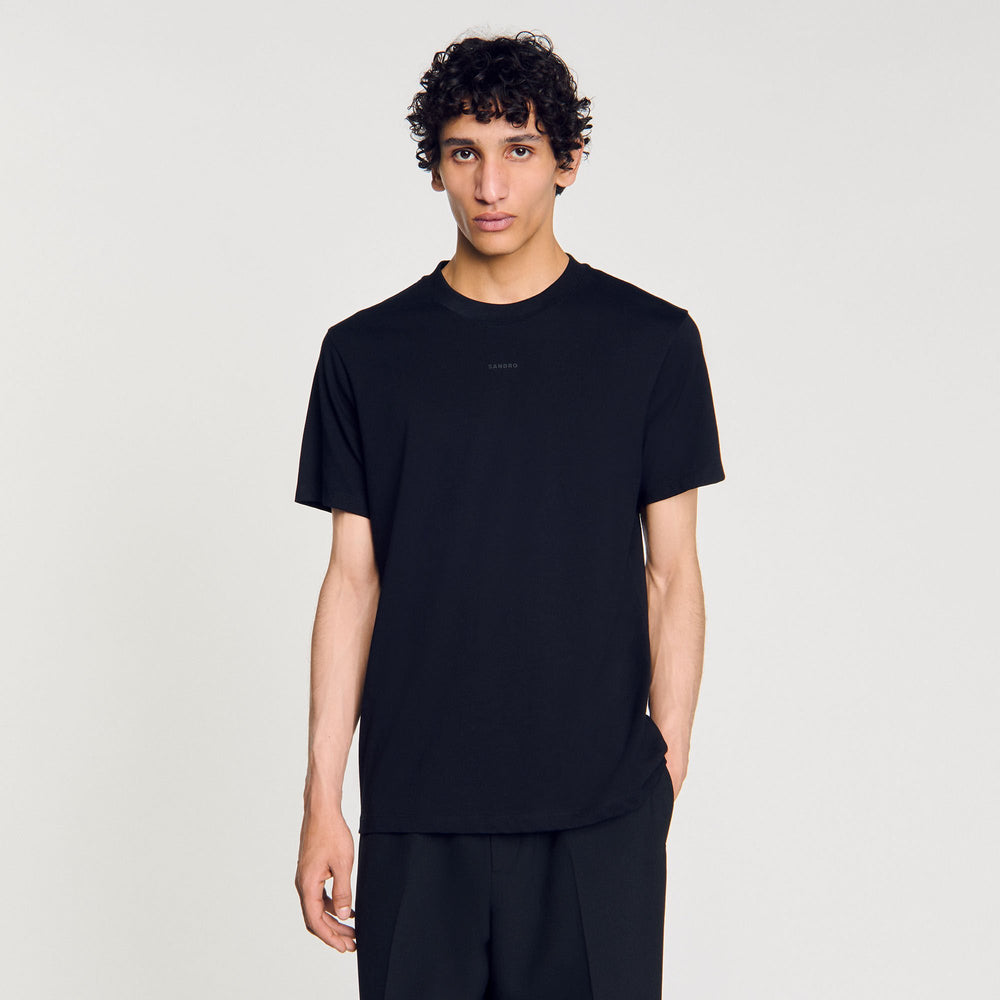 Sandro / Cotton T-shirt with logo Black
