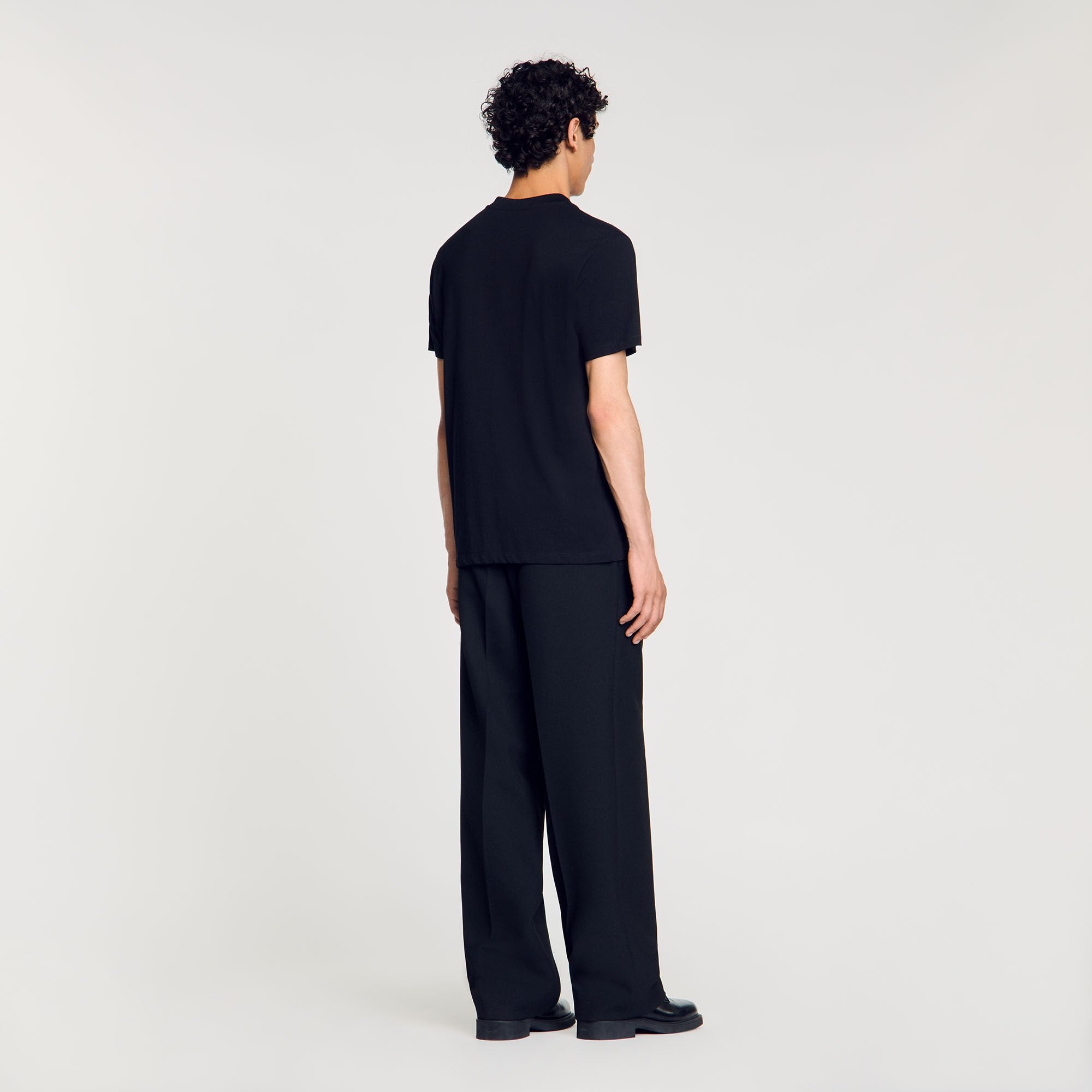 Sandro / Cotton T-shirt with logo Black