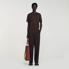 Sandro / Cotton T-shirt with logo Chocolate