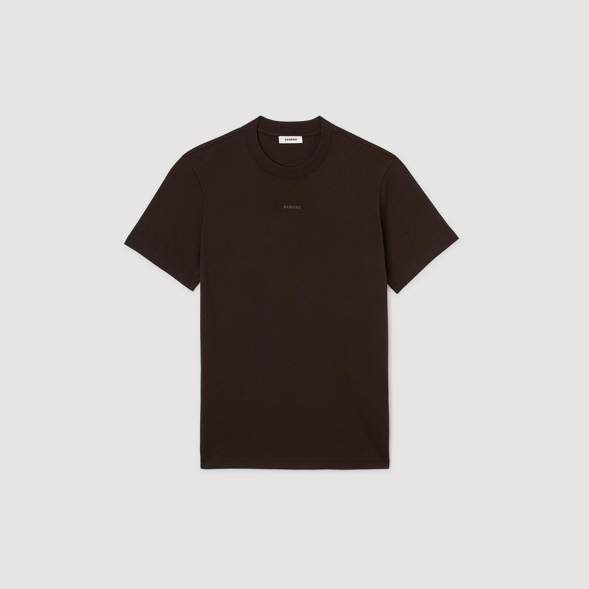 Sandro / Cotton T-shirt with logo Chocolate