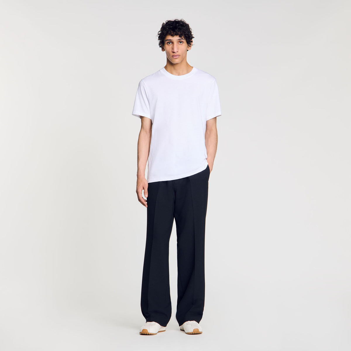 Sandro / Cotton T-shirt with logo Optic White