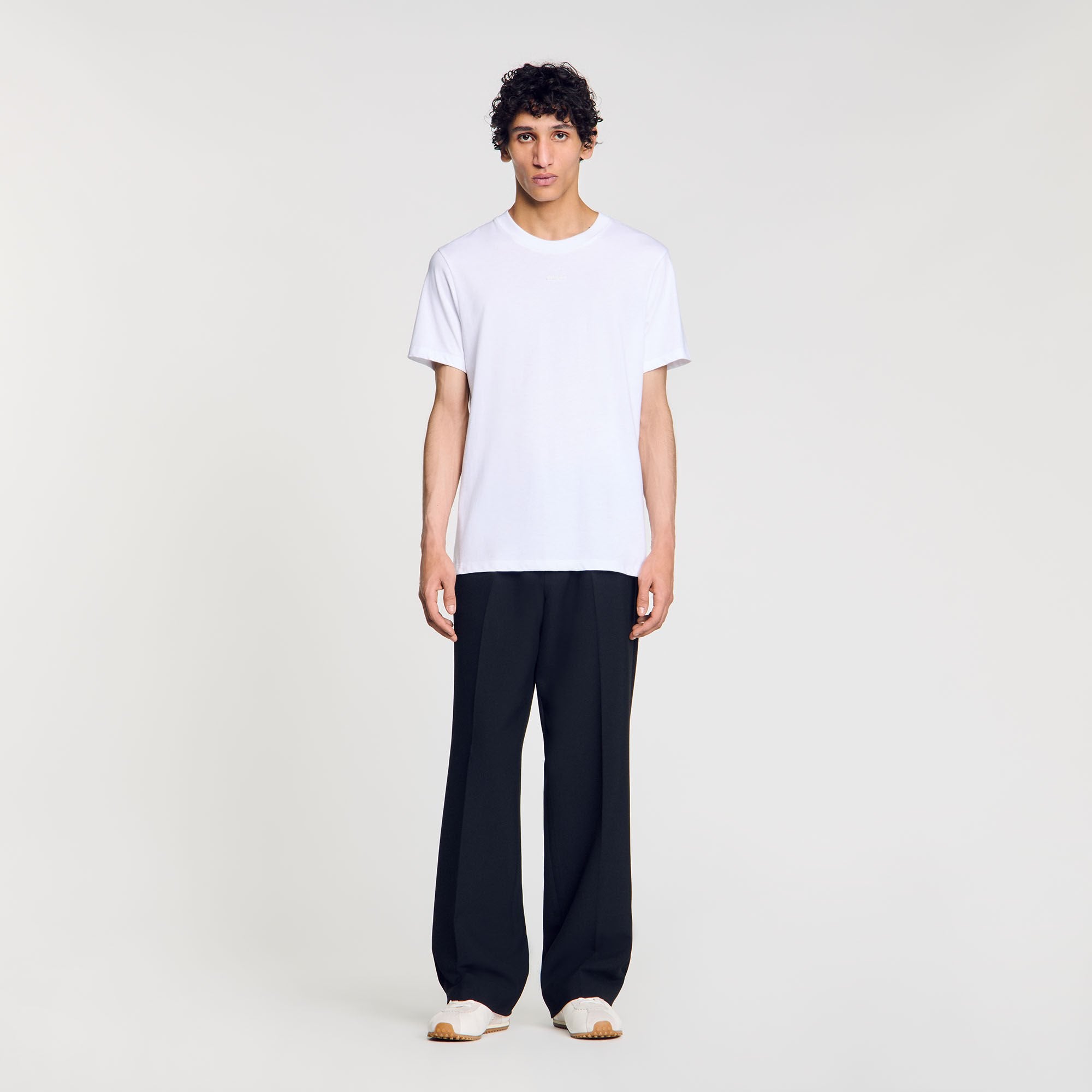 Sandro / Cotton T-shirt with logo Optic White
