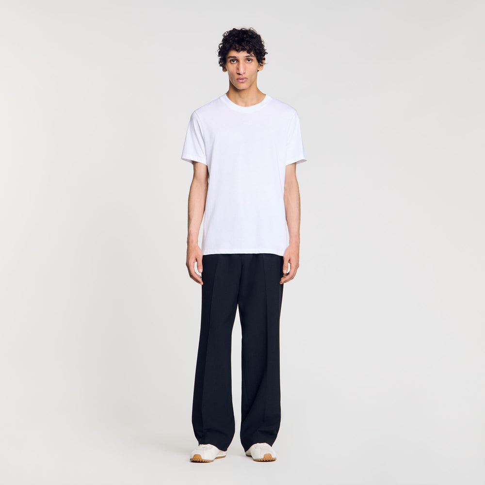 Sandro / Cotton T-shirt with logo Optic White