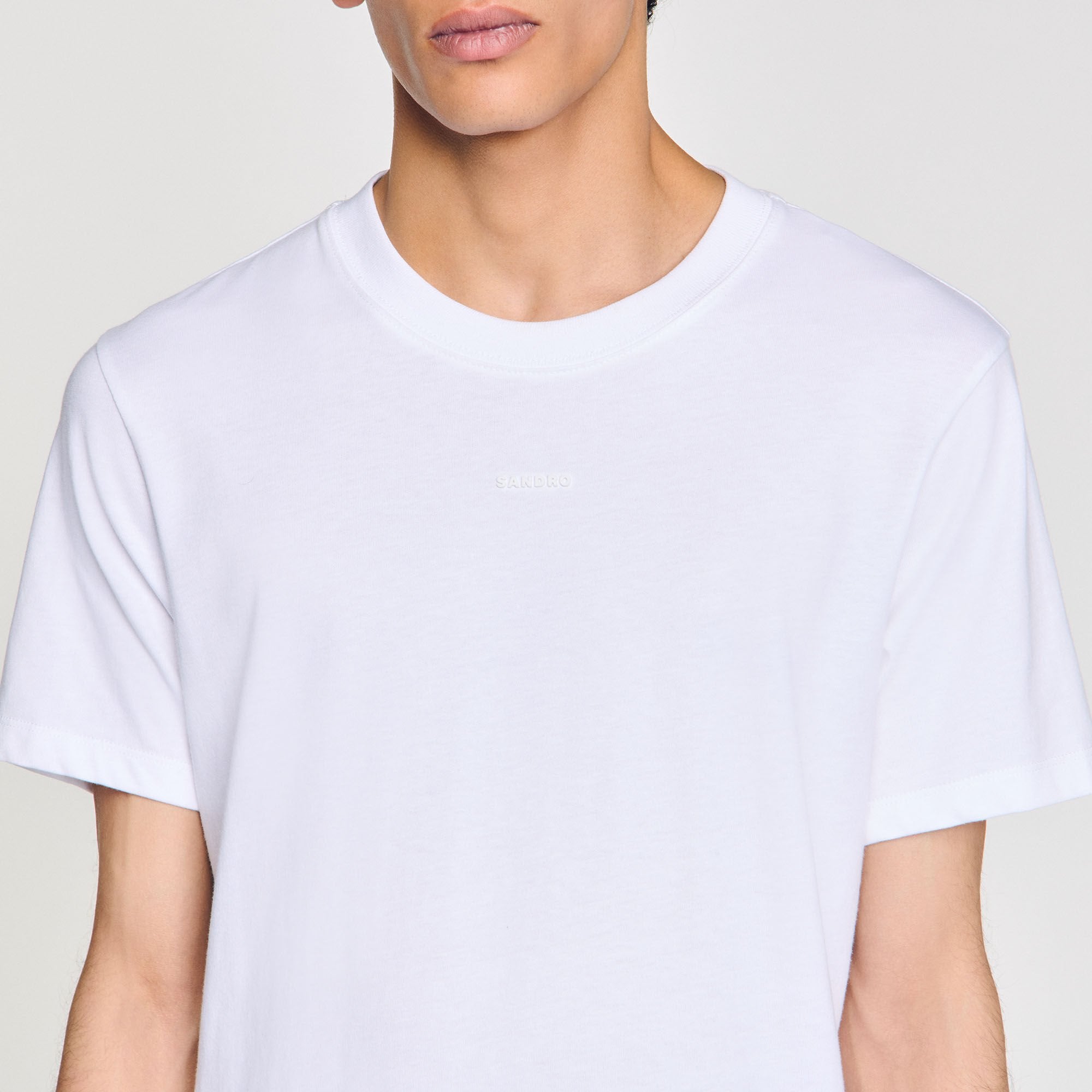 Sandro / Cotton T-shirt with logo Optic White