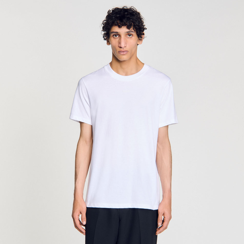 Sandro / Cotton T-shirt with logo Optic White