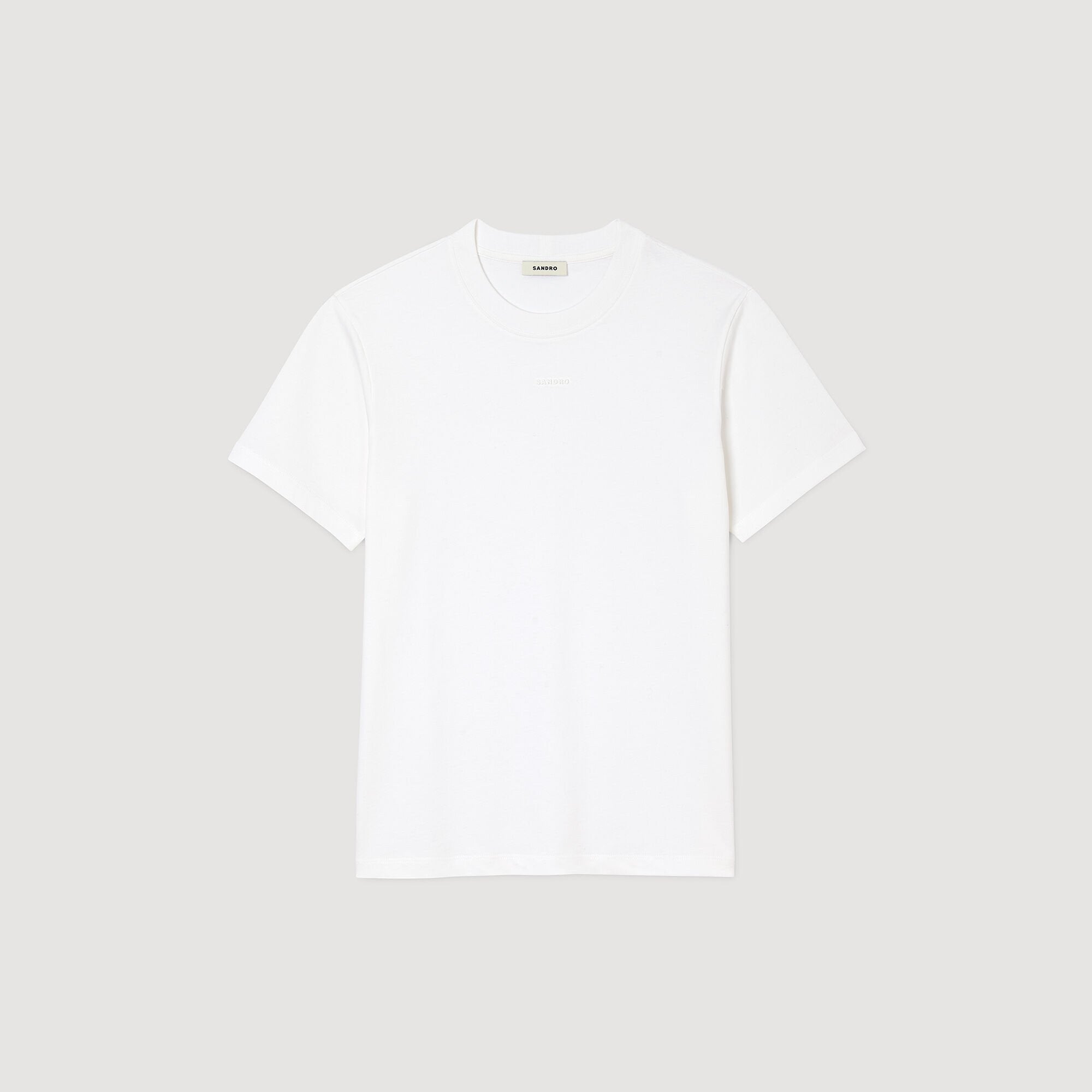 Sandro / Cotton T-shirt with logo Optic White