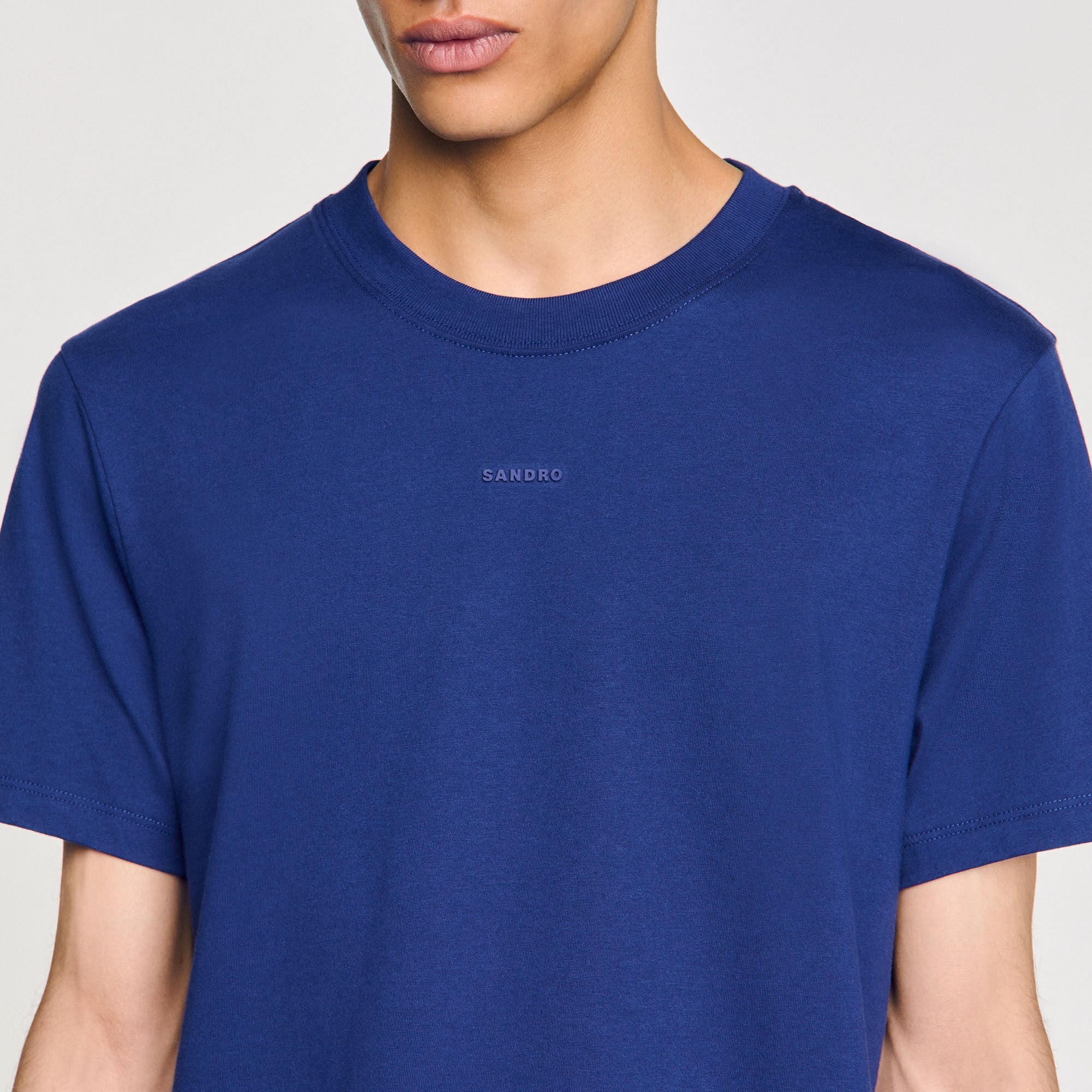 Sandro / Cotton T-shirt with logo Royal Blue