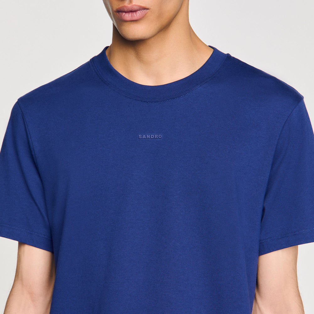 Sandro / Cotton T-shirt with logo Royal Blue