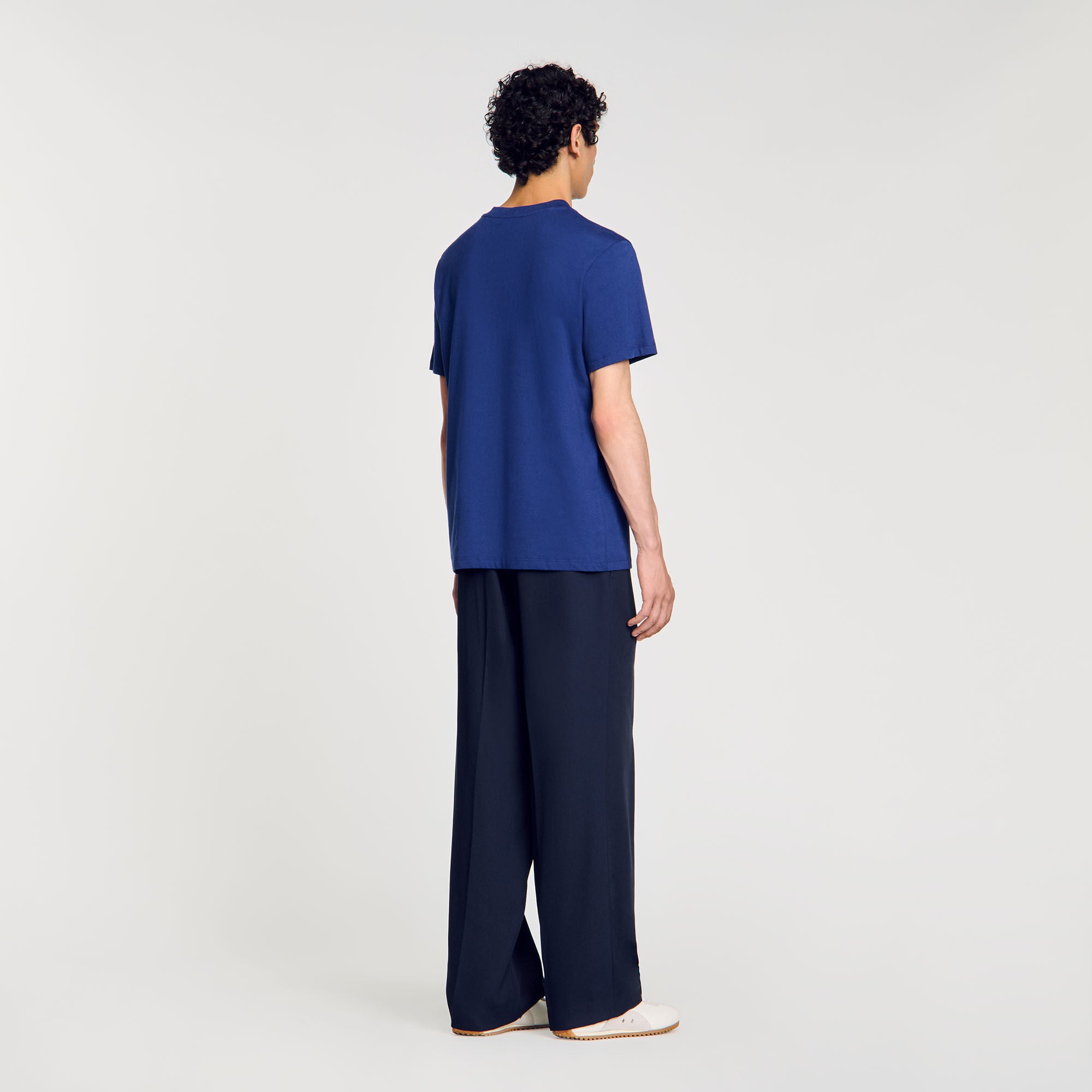 Sandro / Cotton T-shirt with logo Royal Blue