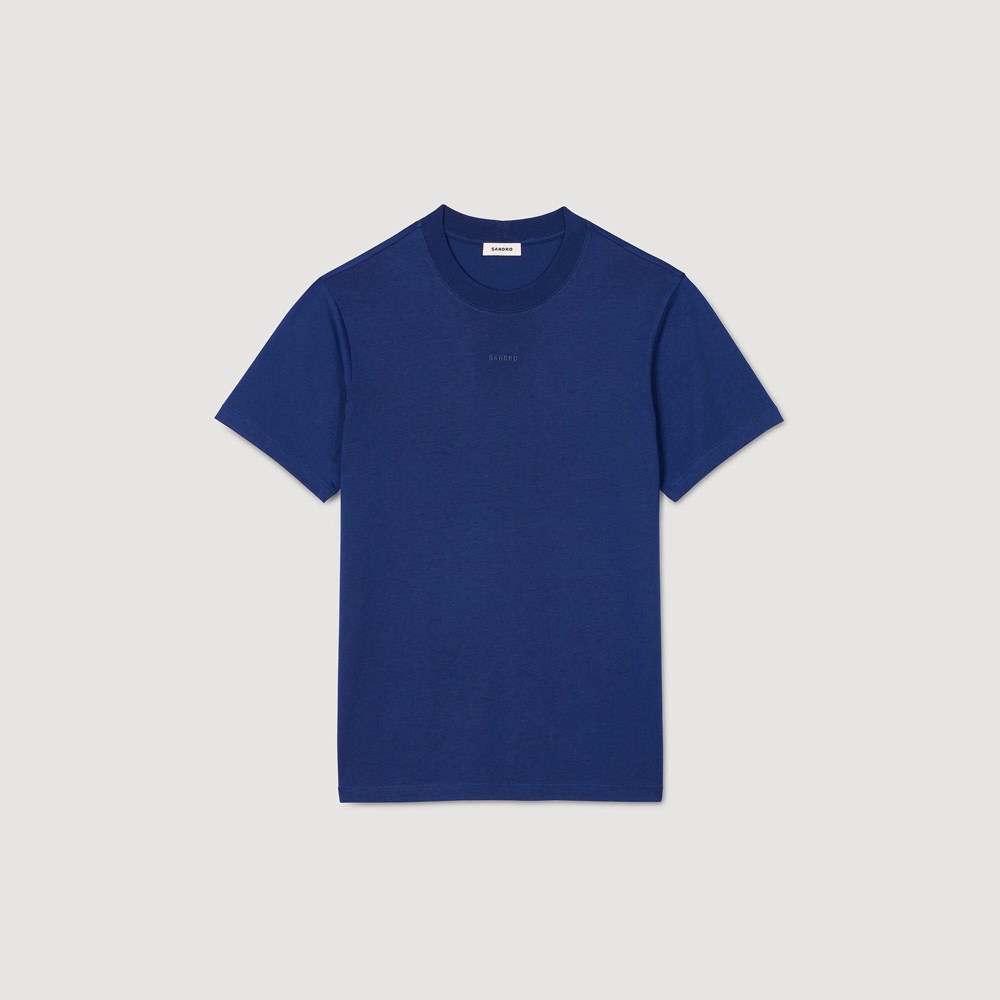 Sandro / Cotton T-shirt with logo Royal Blue