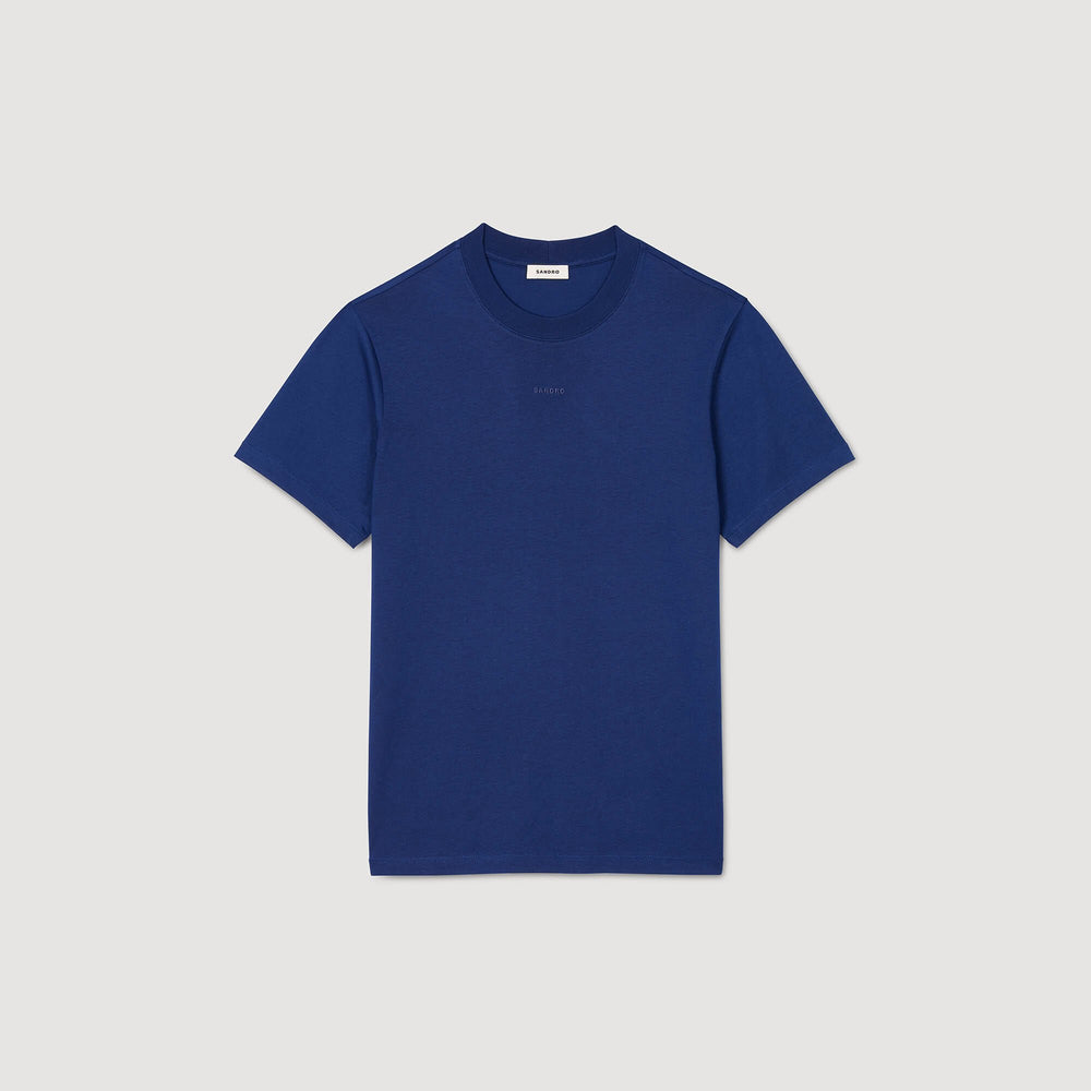Sandro / Cotton T-shirt with logo Royal Blue