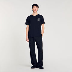 Sandro / T-shirt with snake detail Black