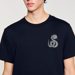 Sandro / T-shirt with snake detail Black