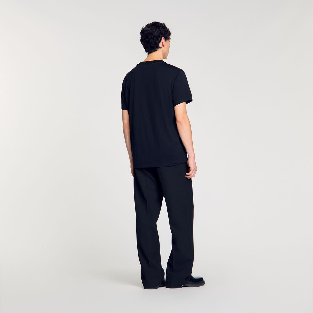 Sandro / T-shirt with snake detail Black