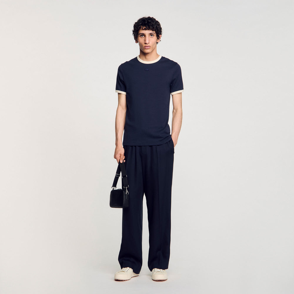 Sandro / Two-tone patch T-shirt Navy Blue