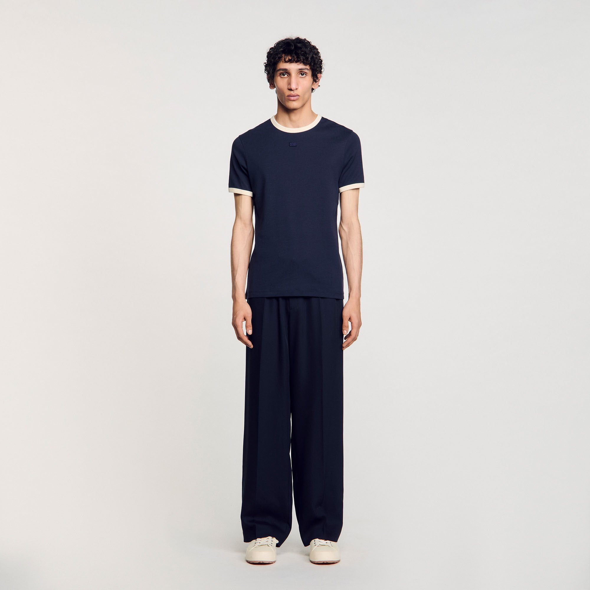 Sandro / Two-tone patch T-shirt Navy Blue