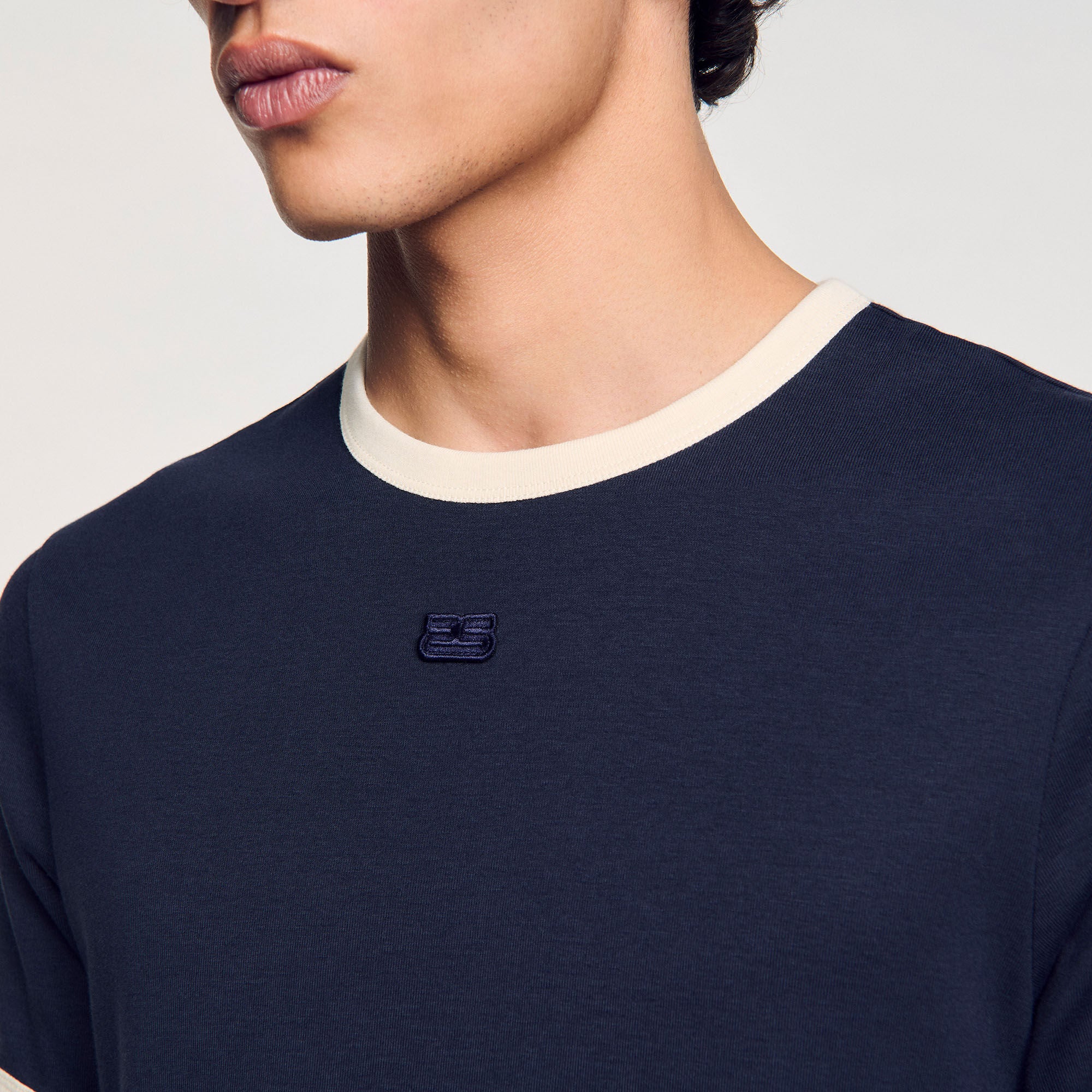 Sandro / Two-tone patch T-shirt Navy Blue