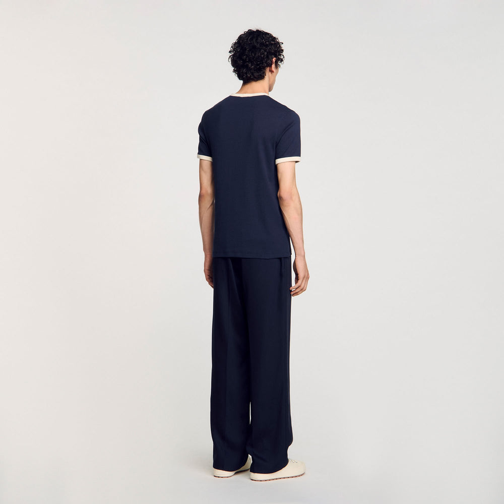 Sandro / Two-tone patch T-shirt Navy Blue