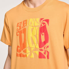 Sandro / Wave print cotton T-shirt Mandarin.