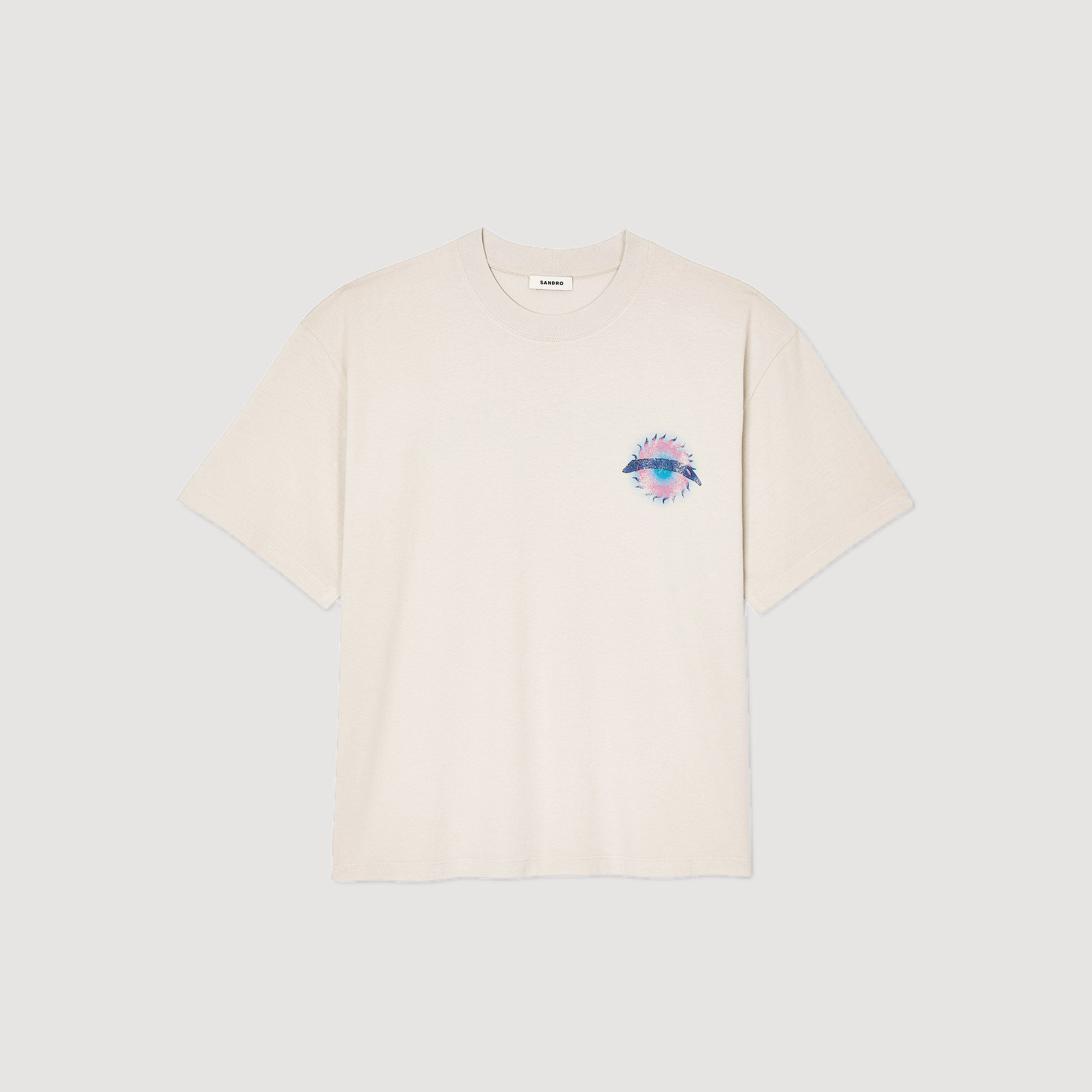 Sandro / Sun motif T-shirt Vintage White