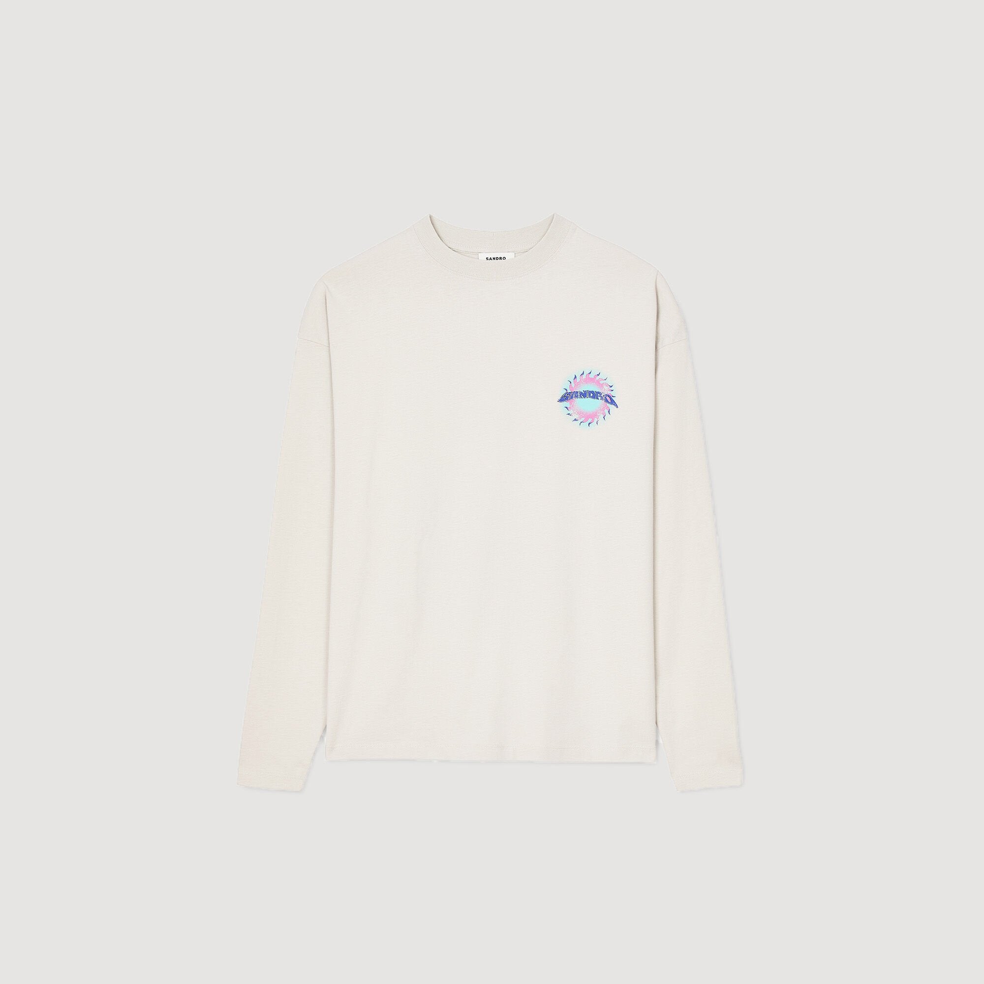 Sandro / Sun motif T-shirt Vintage White
