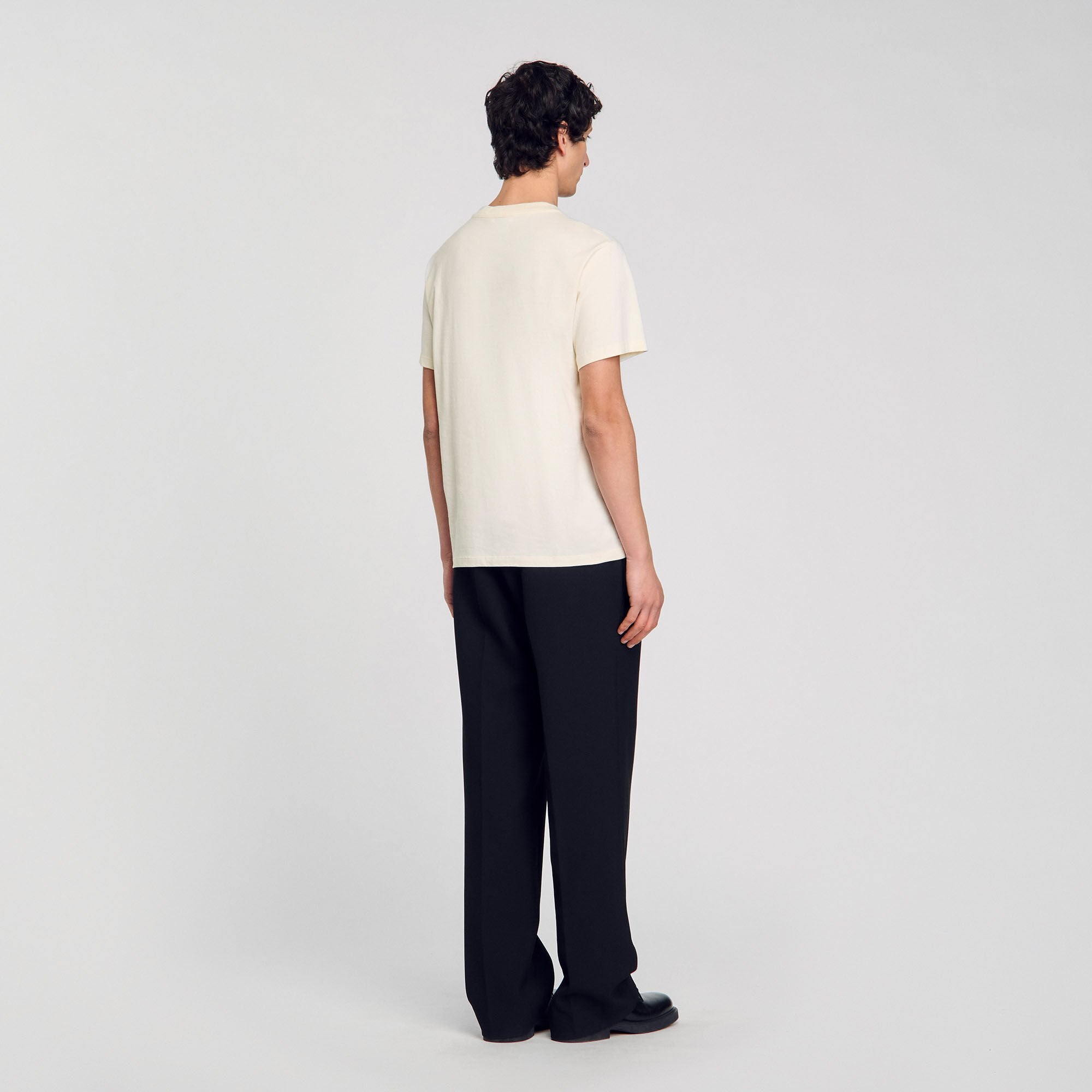 Sandro / T-shirt with flower detail Ivory.