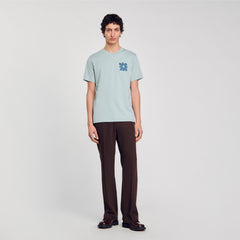 Sandro / T-shirt with flower detail Chambray