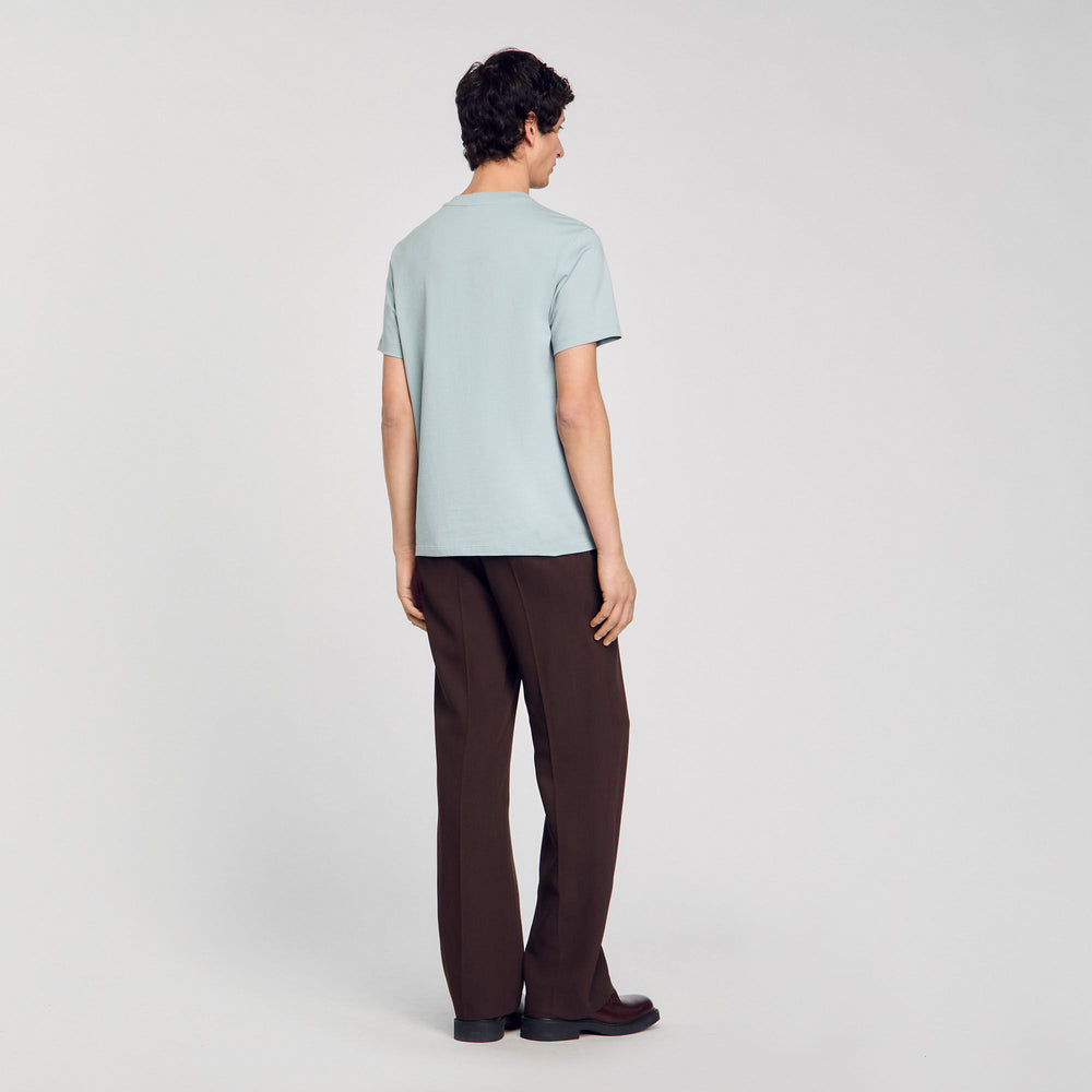 Sandro / T-shirt with flower detail Chambray