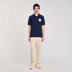 Sandro / Polo shirt with flower patch Midnight Blue