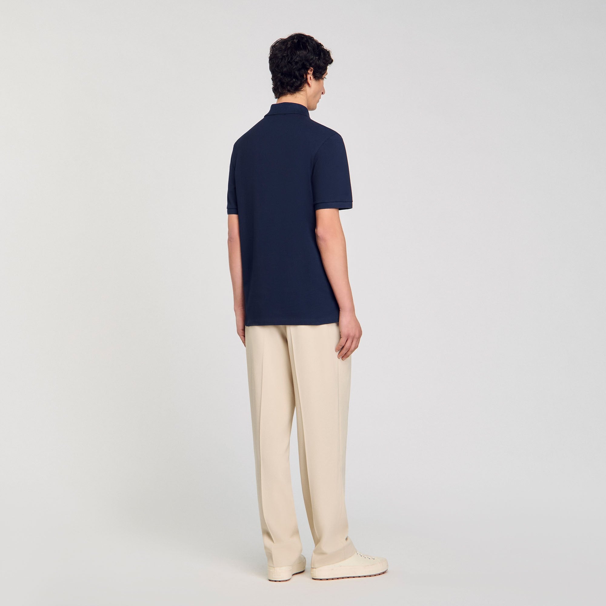 Sandro / Polo shirt with flower patch Midnight Blue