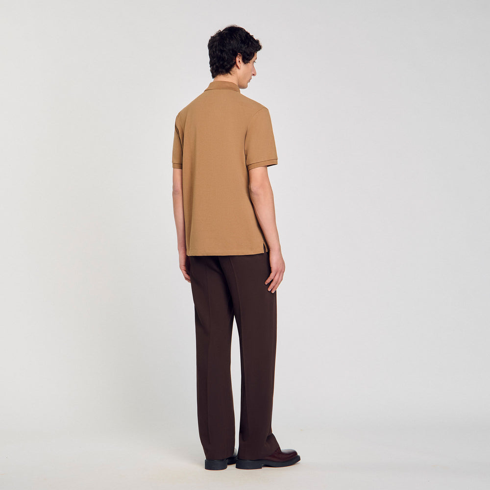Sandro / Polo shirt with flower patch Nut