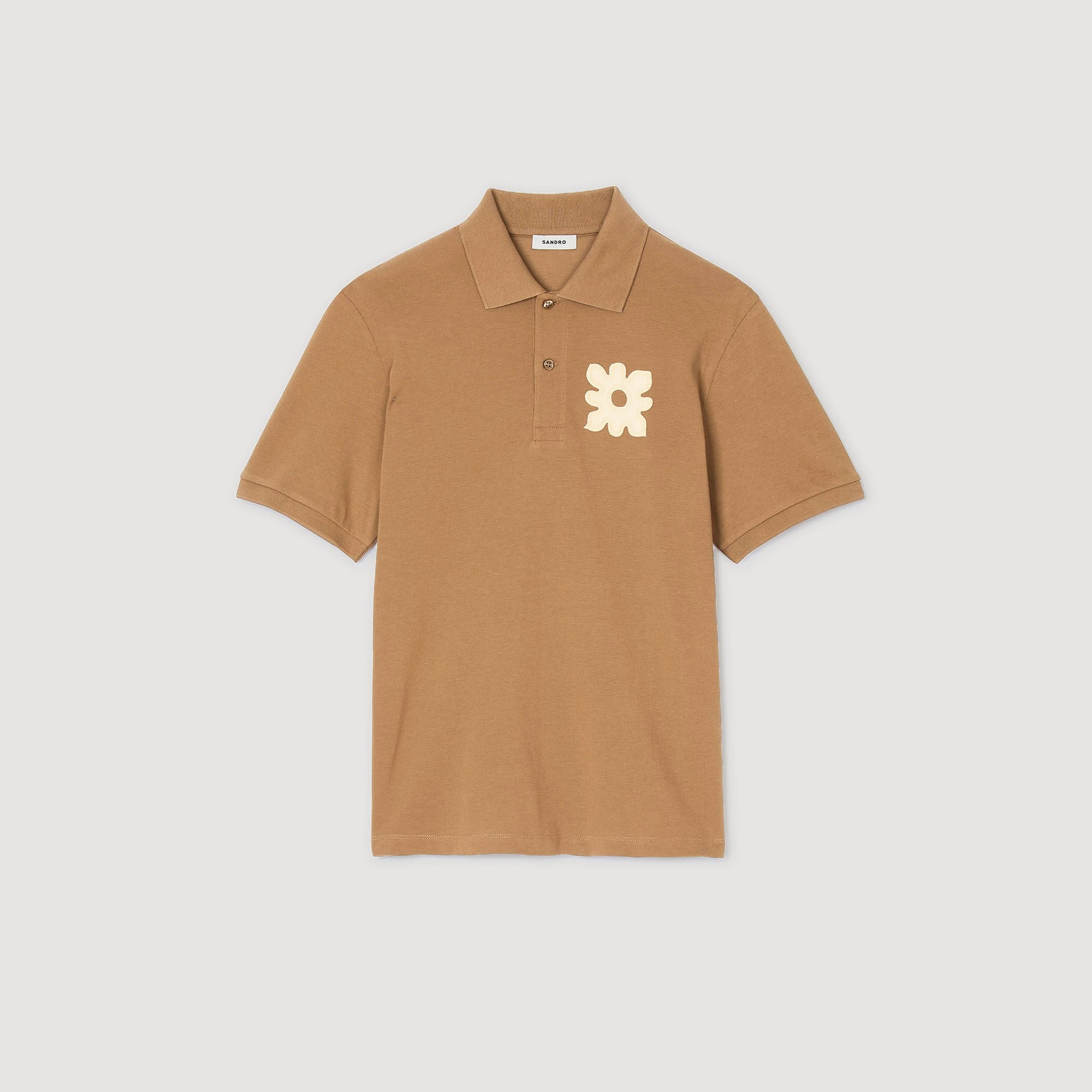 Sandro / Polo shirt with flower patch Nut