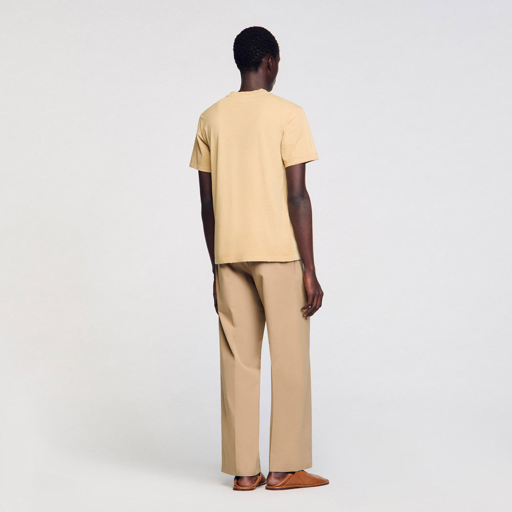 Sandro / Worn-effect T-shirt Sand.