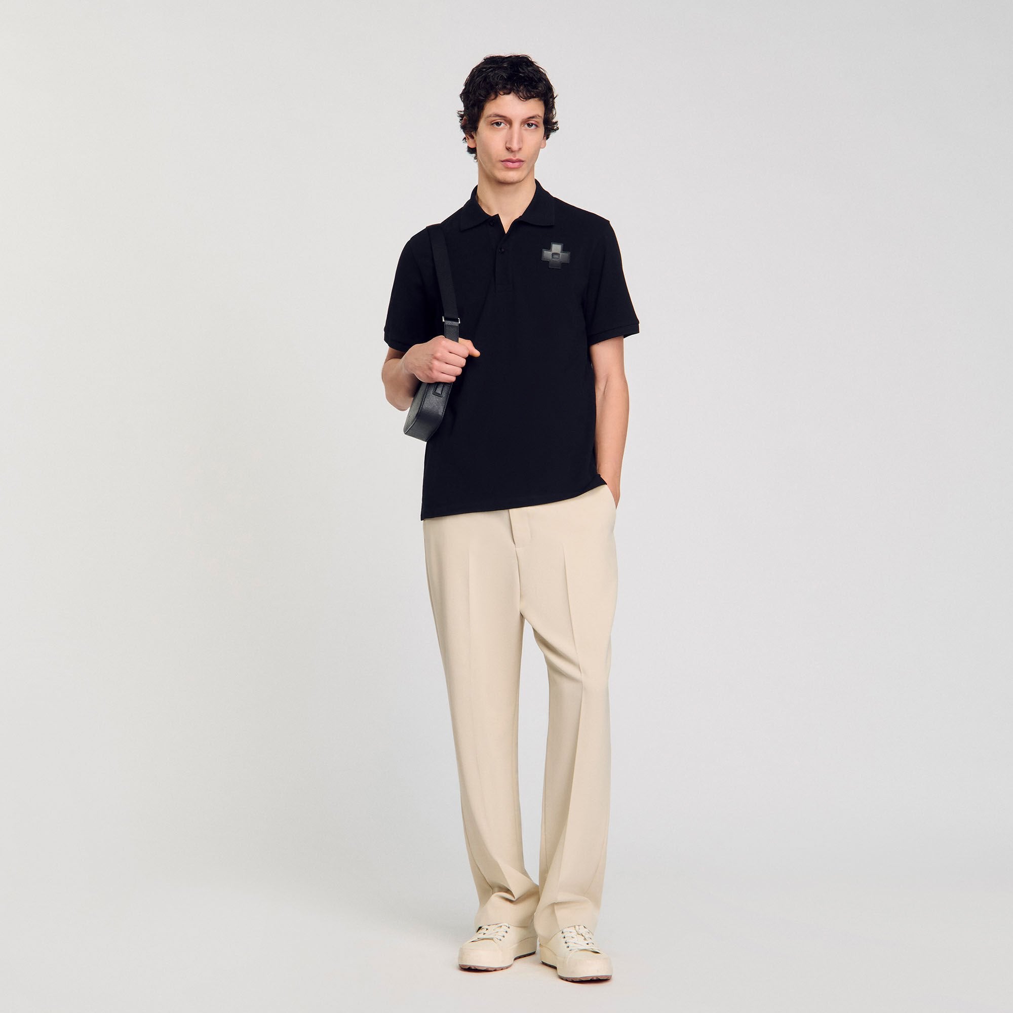 Sandro / Cotton polo shirt Black