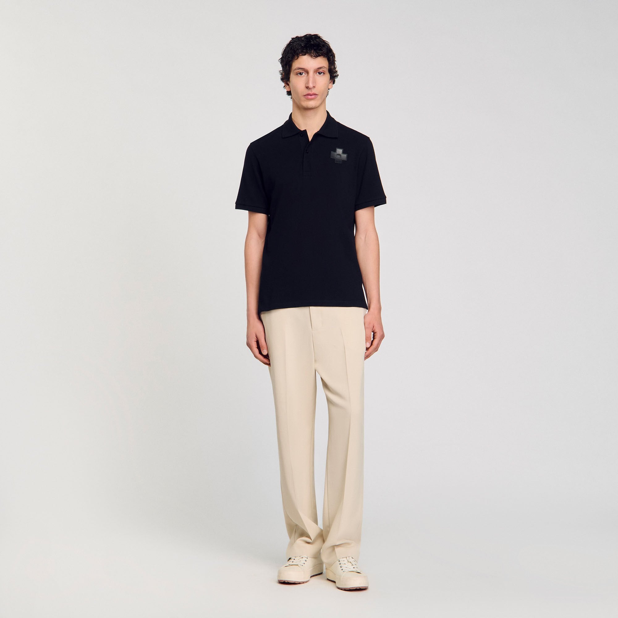 Sandro / Cotton polo shirt Black
