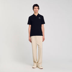 Sandro / Cotton polo shirt Black
