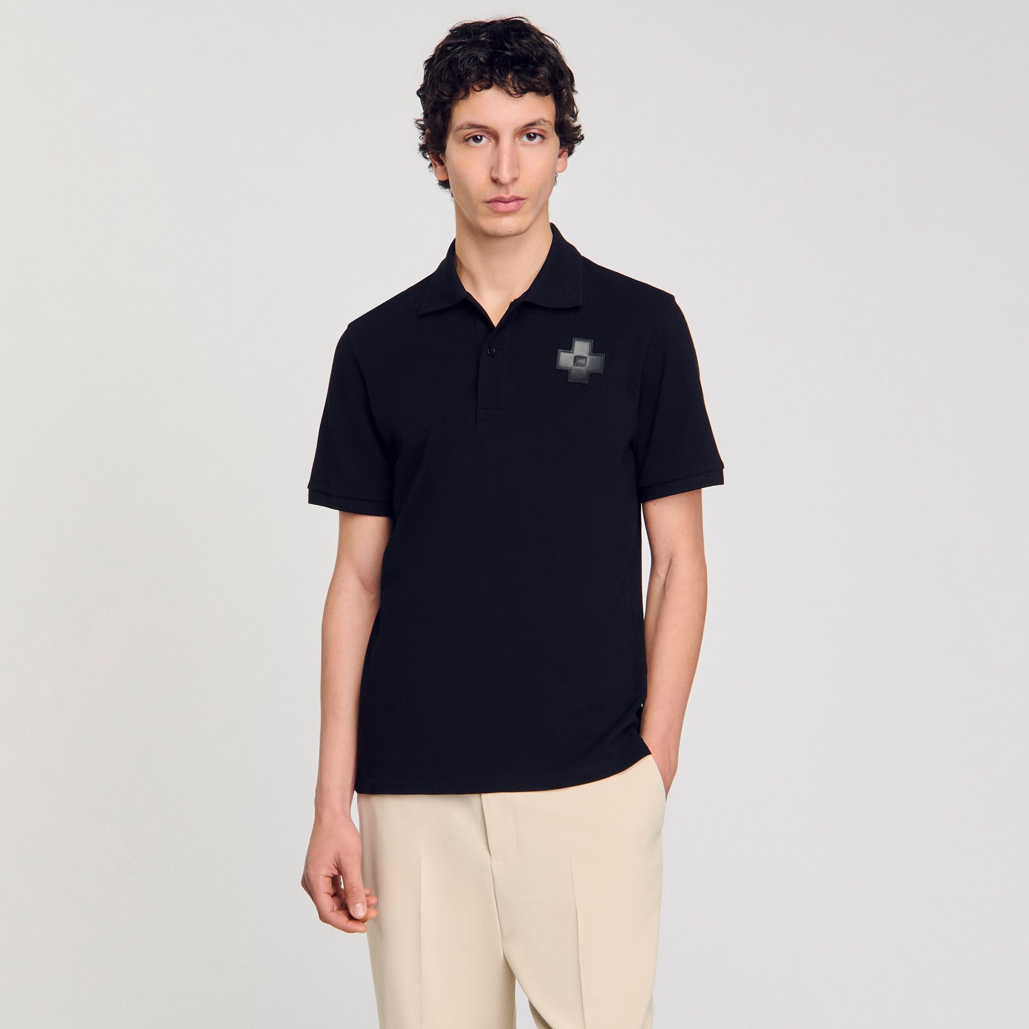 Sandro / Cotton polo shirt Black