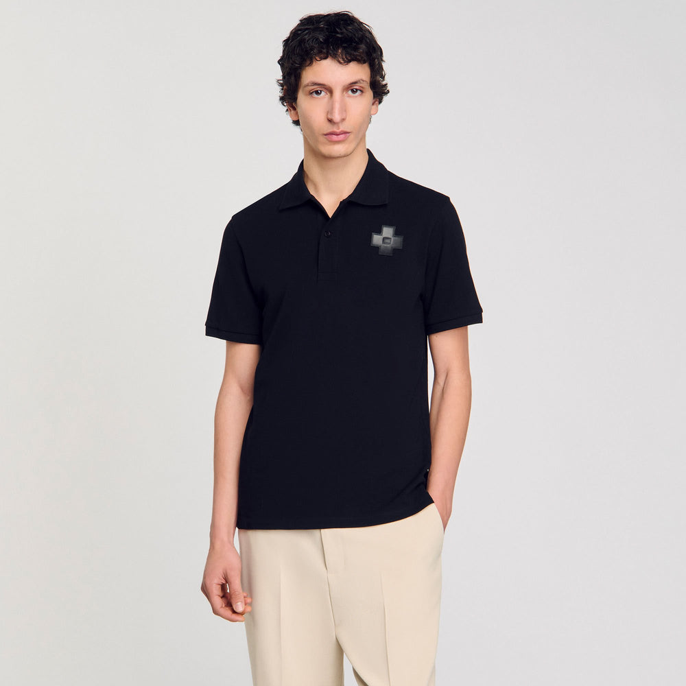 Sandro / Cotton polo shirt Black
