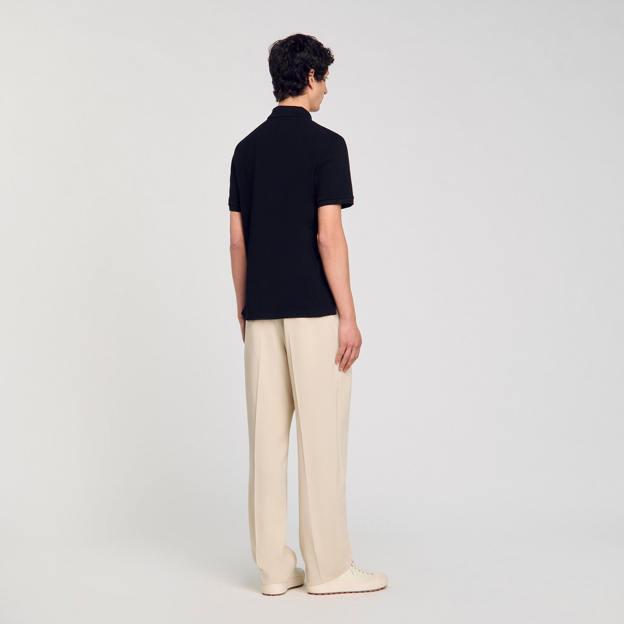 Sandro / Cotton polo shirt Black