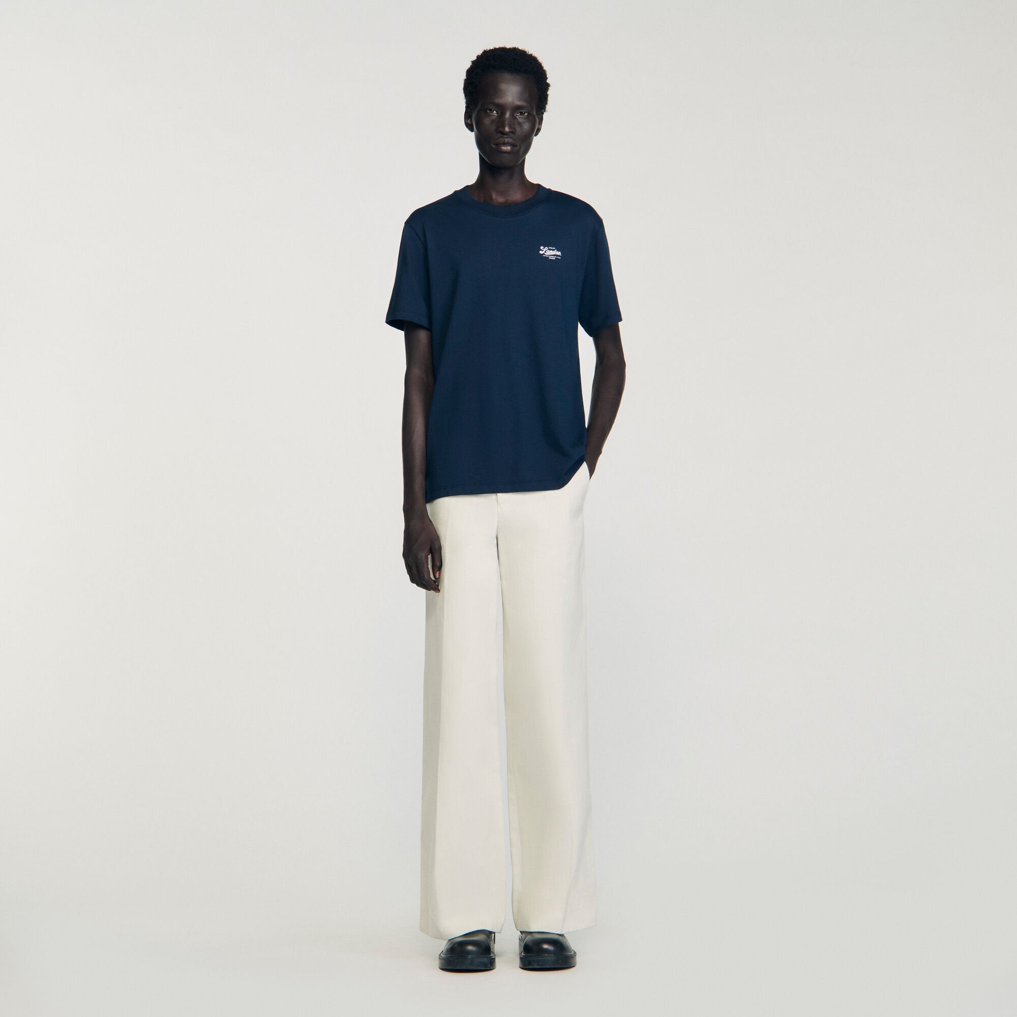 Sandro / T-shirt with appliqué logo Midnight Blue