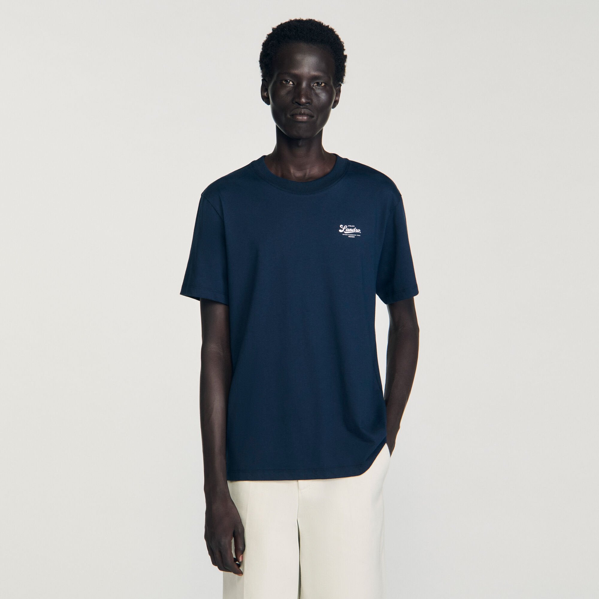 Sandro / T-shirt with appliqué logo Midnight Blue