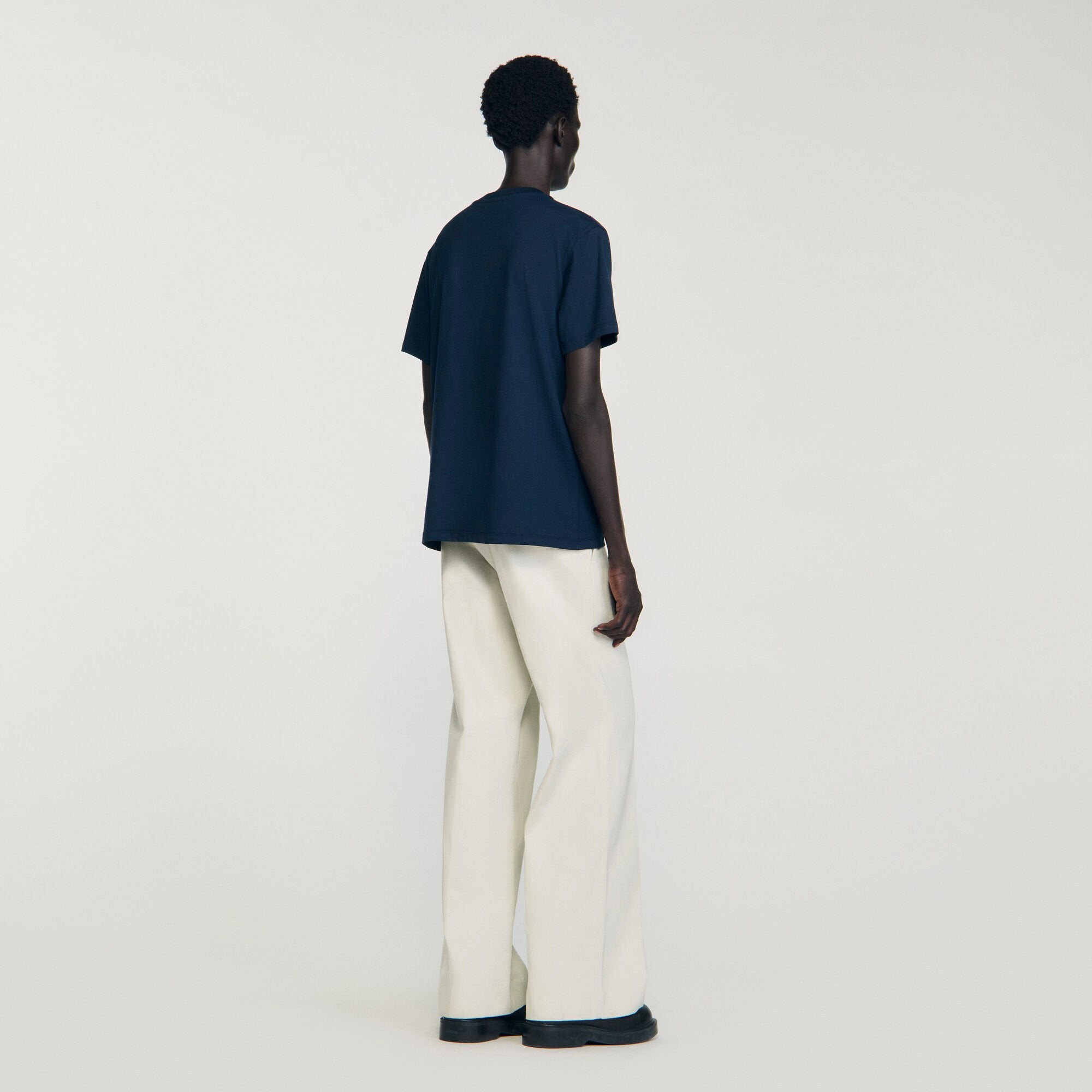 Sandro / T-shirt with appliqué logo Midnight Blue