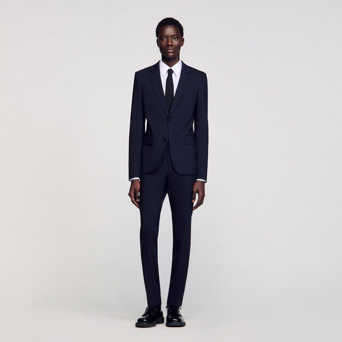 Sandro / Classic wool suit jacket Navy Blue