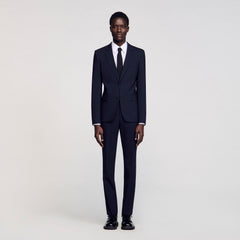 Sandro / Classic wool suit jacket Navy Blue