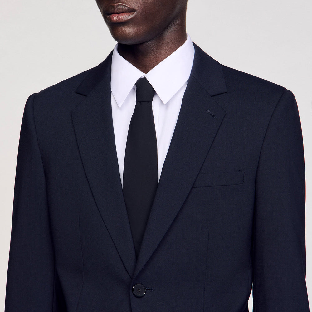 Sandro / Classic wool suit jacket Navy Blue
